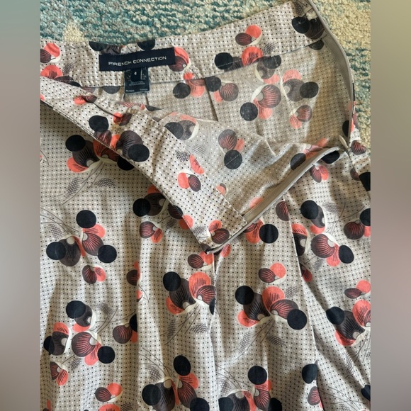 French Connection Cotton Patterned Grey Flare Mini Skirt - Picture 6 of 8